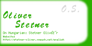 oliver stetner business card